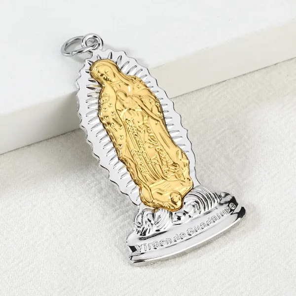 Catholic Religious Virgin Mary Guadalupe Zinc Alloy Embossed Pendant Keychain-Factory Direct Sales