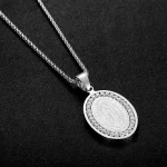 Virgin Mary 18K Gold-Plated Stainless Steel Necklace Cross-Border Popular Jewelry Christian - Image 4