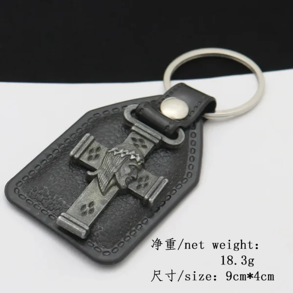 Catholic Religious Keychain Virgin Mary Jesus 3d Keychains Vintage Alloy PU Leather Combination Saint Christopher Christ