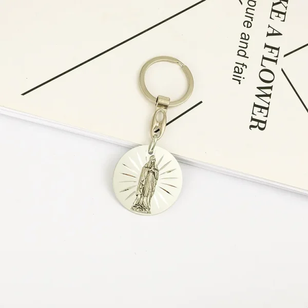 Catholic Virgin Mary Jesus Creative Jewelry Pendant Bag Keychain Zinc Alloy 3.7cm*3.7cm 4g Car Keychains