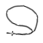 Catholic Rosary Hematite Holds a Prayer Bead Cross for Jesus Easter Day Christian Church Gifts - Image 3