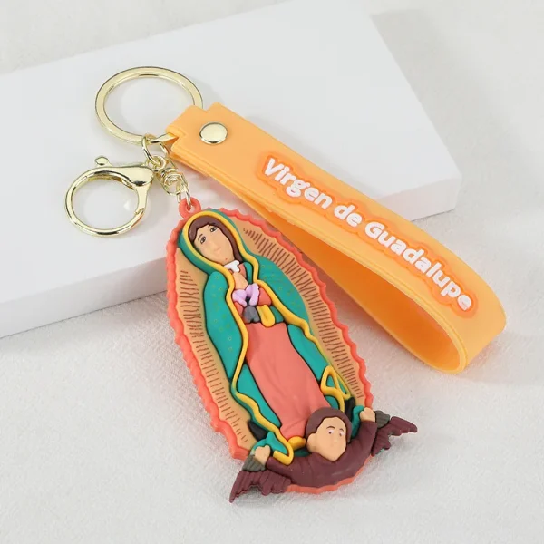 Hot Selling PVC & Silicone Soft Rubber Creative Keychain Pendant Virgin Guadalupe Accessories Gift Wholesale