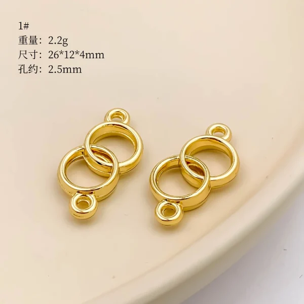 Moyamiya Gold Plated Metal Material Jewelry Clasps Necklace Bracelet Heart Butterfly Beads Loose Handmade DIY Accessorie
