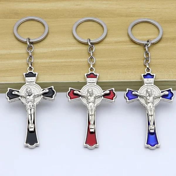 Mecrt Catholic Crucifix Beauty Necklace Keychain Pendant Fashionable Alloy Cross Shell Unisex Source Clothing Pendants C