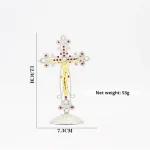 Catholic Crucifix Ornaments Creative Metal Jewelry for Home Office Car for Desktop Display Engraving Cross with Jesus - Image 4