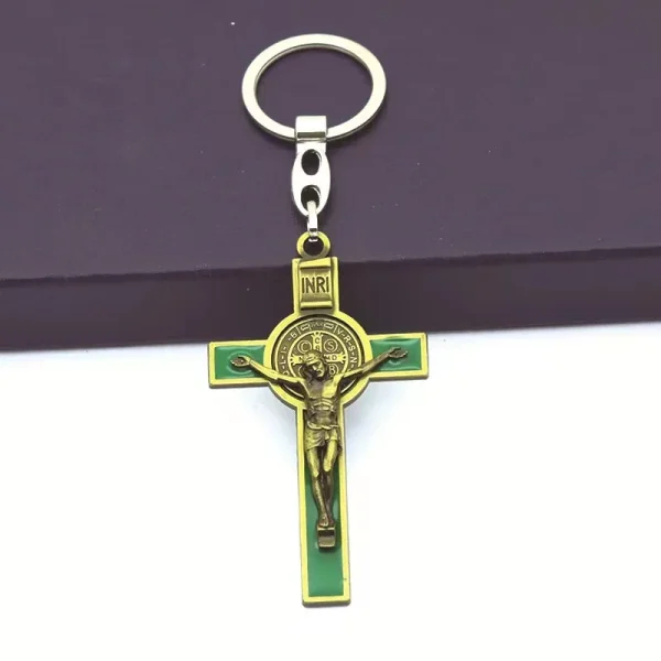 Catholic Christian Jesus Key Ring Car Keychains Women Men Gift Charms Handbag Pendant Cross KeyChains