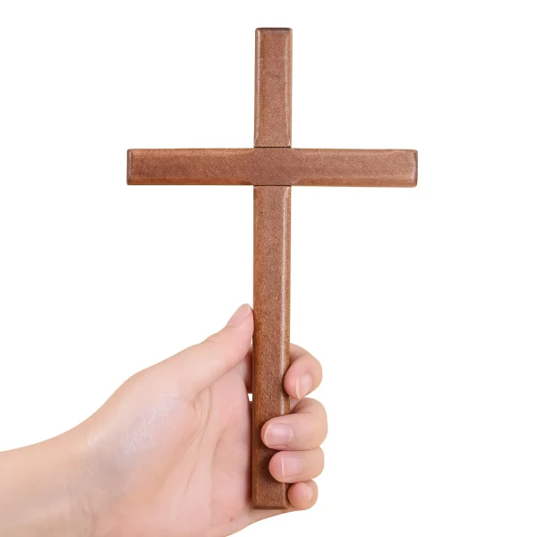 Catholic Vintage Wooden Cross Prayer Pendant Cross Accessories for Christmas for Wall Hanging Religion Gift