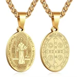 Retro St. Benedict Pendant Vintage Style Stainless Steel Father Benedict Exorcist Men's Necklace Jewelry - Image 3