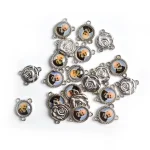 Religious Figure Jesus Mary Medal Backside Rose Centerpiece Catholic Rosary Metal Pendant Centerpiece