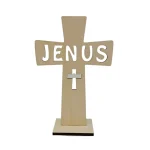 Mecrt New Wooden Crafts Cross Decoration Religious Style Wooden Home Decoration with Metal Wood Chips Alloy Type in Stock - Image 6