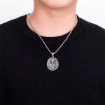 Mecrt St. Francis of Assisi Gothic Necklace for Men Our Lady Jesus Pendant with Bead Chain Necklaces Wholesale - Image 6