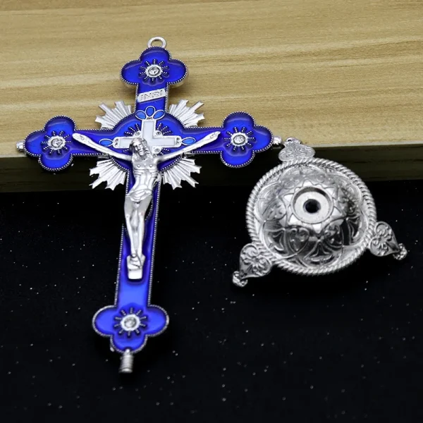 Catholic Christian Cross Ornament Metal Crafts Religious Projects Jesus Statue and Bracket Church Decoration Wholesales