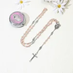 New Fashion Alloy Rosary Necklace Cross Pendant Long Baptism Gift - Image 6