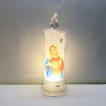 Mecrt Catholic Candles Home Religious Acrylic Simulation LED Light Electronic Wax Hand Carved Plastic for Christmas - Image 3