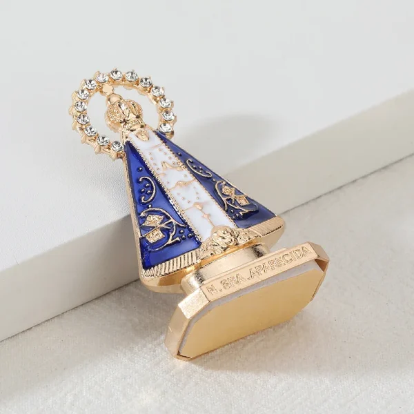 Mecrt Religious Ornament Desktop Decoration Gold Plated Nossa Senhora Aparecida Pin Our Lady Aparecida Nossa Senhora Apa