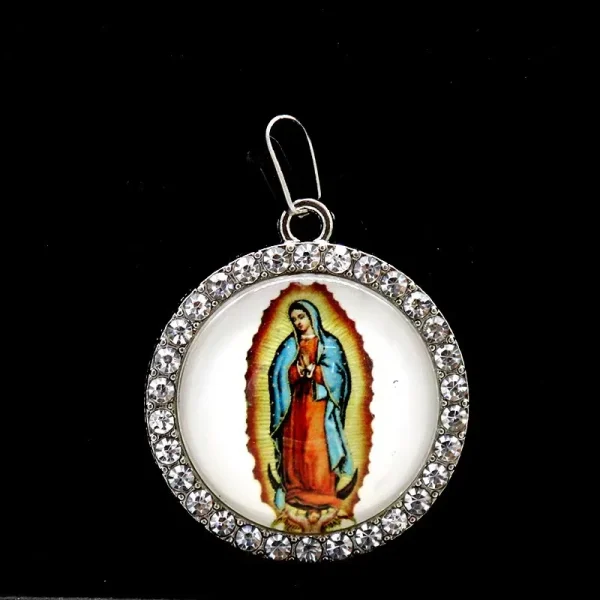 Zinc Alloy Catholic Saint Charm Pendant for Religious Round Jesus Angel Madonna Pendant