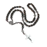 Mecrt Catholic Rosary Crucifix Wood Beads Vintage Prayer Beads Cross Faith Blessing Jewelry Church Baptism Gift Wholesale - Image 2
