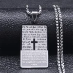 Mecrt Bible Prayer Neck Stainless Steel Portuguese Religious Necklace Jewelry for Men - Image 2