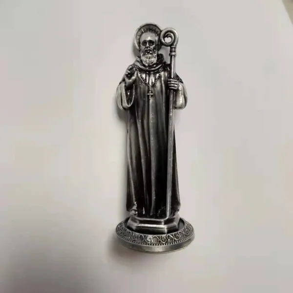 Catholic Statue Beckoning Ancient Green 3D Gold Metal Jewelry Ornaments Home Car Desktop Decorations Crafts Cross Figuri
