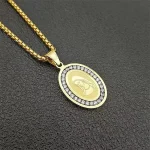 Fashion Pave Rhinestone Zircon Necklace Charms Virgin Mary Pendant Necklaces for Women Religious Stainless Steel Jewelry Gifts - Image 2