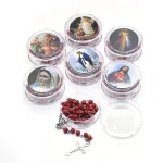 Mecrt Perfume Wood Rosary Necklace Catholicism Gift Religious Rosaries Prayer Beads Catholic Cross Red Jewelry Wholesale - Image 2