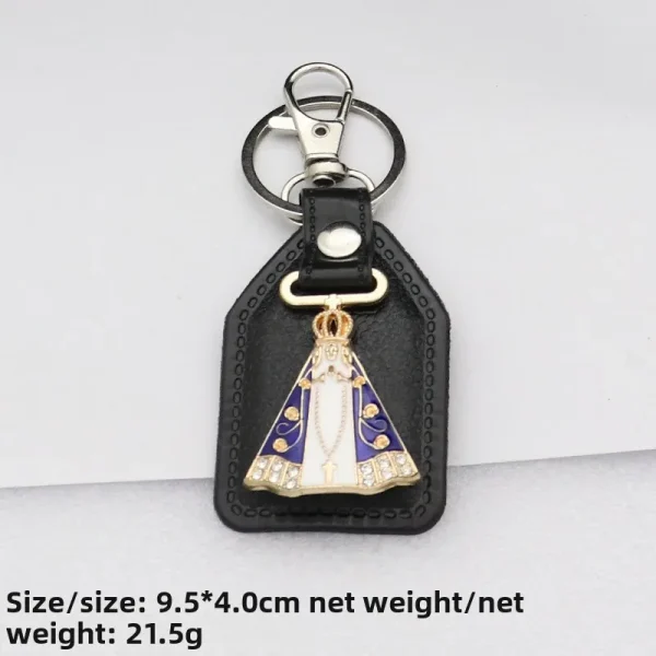 Catholic metal PU micro-inlaid enamel color keychain accessories pendant