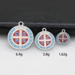 Catholic Exorcism Saint Benedict Pendant Vintage Colored Metal Jewelry Necklace Pendant Key Chain Round Necklace Accessory - Image 3