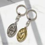 Saint Christopher Key Holder St. Anthony Silver Metal Keyring Protection Traveller Gift Catholic Keychain Religious