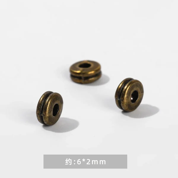 Zinc Alloy Disc Beads with Inlaid Diamonds DIY Handmade Bracelet Jewelry & Abacus Components Jewelry Findings Spacer