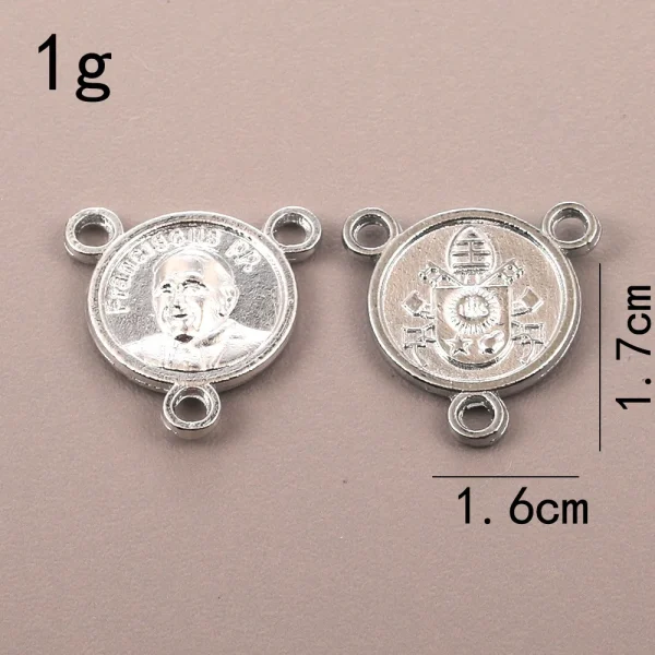 Catholic rosary accessories, oval three-hole pendant, vintage metal jewelry center connector wholesale