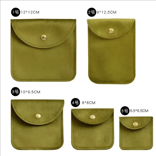 Square Velvet Metal Snap Jewelry Container Small Gift Bag Jewelry Packaging Accessories Storage Catholic Rosary Pouch