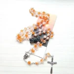 Many Kinds of Color Wholesale Holy Religious 8mm Glass Beads Rosaries Catholic Gifts Cross Pendant Necklace - Image 6