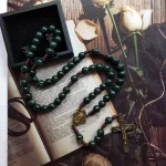 Modern Plastic Beads Imitating Stones Rosary Handcrafted Rosario Zinc Alloy Catholic Rosary Beads Cross Pendant Necklace - Image 5