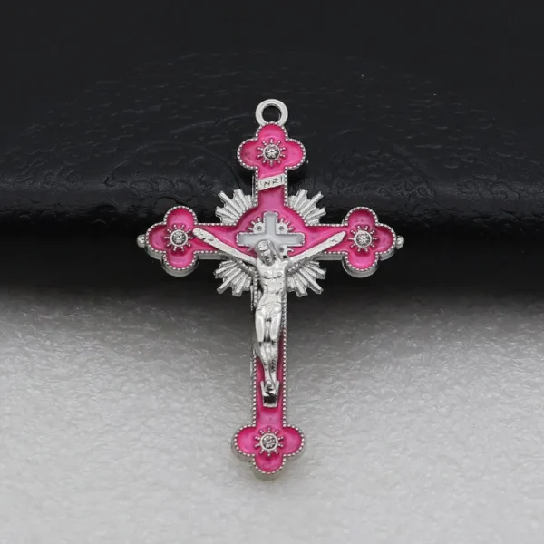 Metal Cross Crucifixes Christ Jesus Religious Catholic Cross Gift 5.5*3.5cm Multiple Colors Jewelry Pendants Wholesale