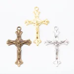 Cross Pendant Zinc Alloy Catholic Jesus Cross Pendant, Christian Religion Faith Charm DIY Jewelry Accessories