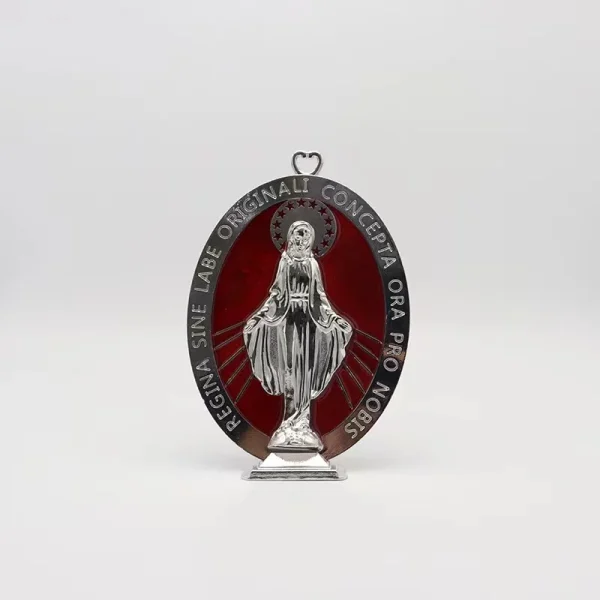Custom Colorful Plated Metal Gold Silver Virgin Mary Cross with Stand Religious Decoration Gift