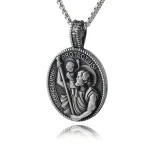 Euro-american Virgin Mary Zinc Alloy Religious Pendant Hip Hop Punk Goth Strand Snake Bone Chain Neutral Color Necklace - Image 2