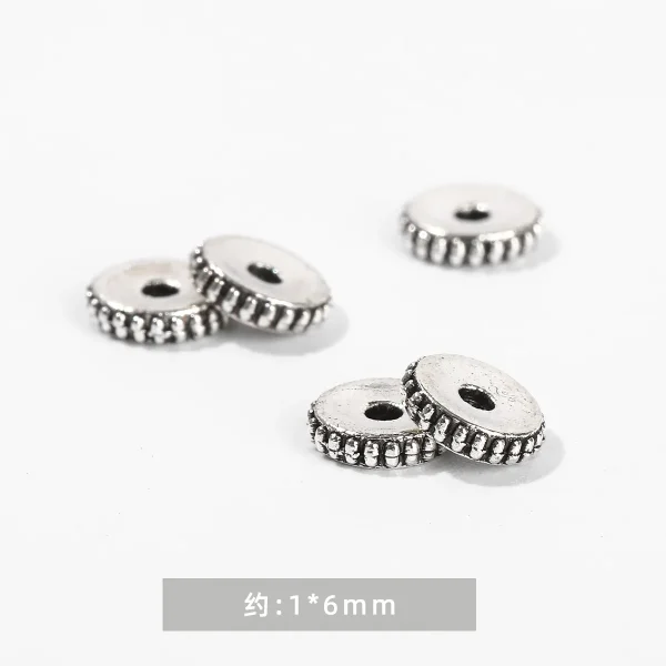 Zinc Alloy Disc Beads with Inlaid Diamonds DIY Handmade Bracelet Jewelry & Abacus Components Jewelry Findings Spacer