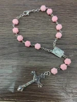 New Arrival Custom Christian Rosary Bracelet Rose Beads Fashion Charm Bracelets for Prayer - Image 3