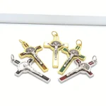 Religious Jesus Cross Metal Pendant Jewelry Christian Catholic Jesus Cross Necklace Jewelry Wholesale
