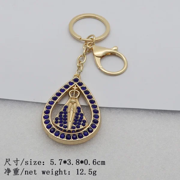 Vintage European American Religious Imitation Enamel Keychain Pendant New Cross-Border Metal Crafts Durable Stylish Acce