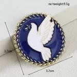 Antique Anti-Exposure Pin for Women Retro Art Peace Dove Enamel Oil Drop Brooch Simple Chinese Style Engraving New Wholesale - Image 6