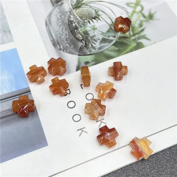 Christian Crystal Agate Jade Cross Straight Hole Loose Beads DIY Hairpin Sweater Chain Wearing Jewelry Accessories Whole