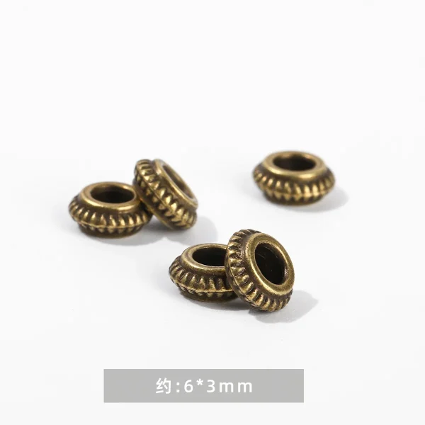 Zinc Alloy Disc Beads with Inlaid Diamonds DIY Handmade Bracelet Jewelry & Abacus Components Jewelry Findings Spacer