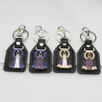 Catholic metal PU micro-inlaid enamel color keychain accessories pendant