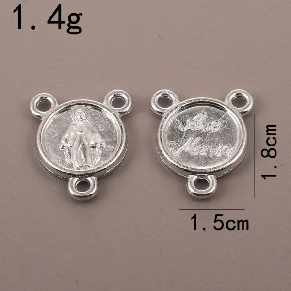 Catholic rosary accessories, oval three-hole pendant, vintage metal jewelry center connector wholesale