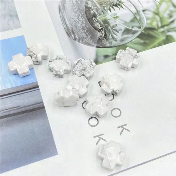 Christian Crystal Agate Jade Cross Straight Hole Loose Beads DIY Hairpin Sweater Chain Wearing Jewelry Accessories Whole