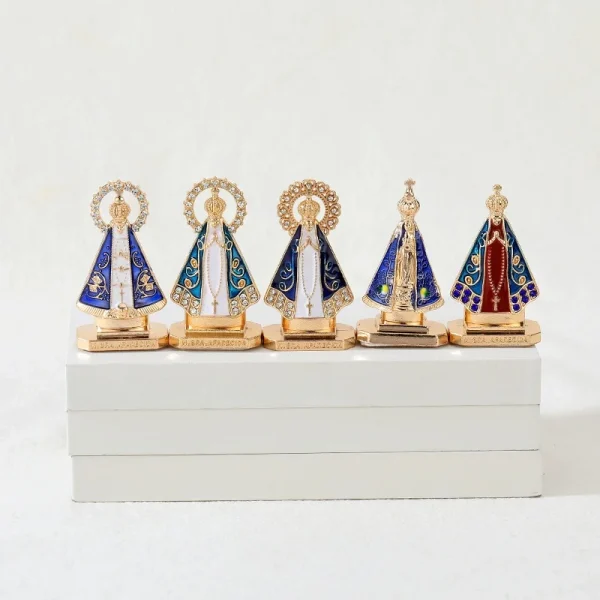 Mecrt Religious Ornament Desktop Decoration Gold Plated Nossa Senhora Aparecida Pin Our Lady Aparecida Nossa Senhora Apa