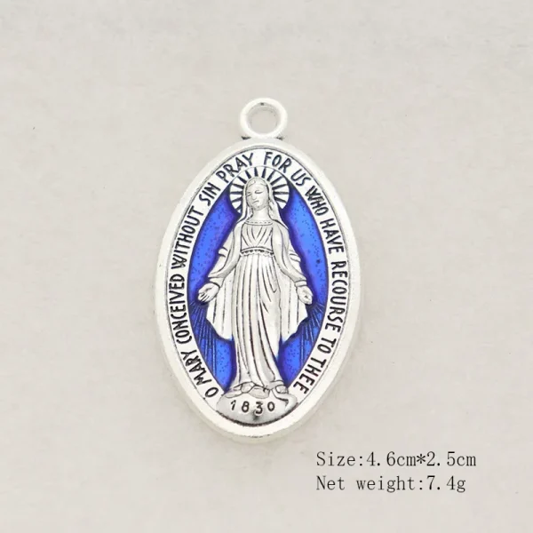 Blessed Virgin Mary Our Lady of Aparecida Oval Metal Christian Devotional DIY Catholic Religious Accessories Pendant