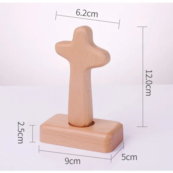 Mecrt Carved Beech Wood Cross Crafts Gifts for Church Table Decor Black Walnut Wooden Cross for Easter Ornaments Home De